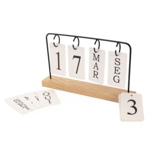 Calendário Madeira com Alça Metal